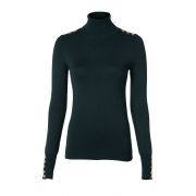 Buttoned Knit Roll Neck