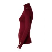 Buttoned Knit Roll Neck