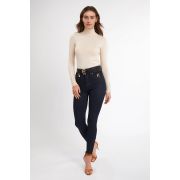 Womens Buttoned Knit Roll Neck