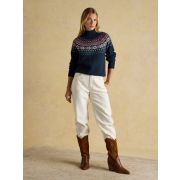 Alba Fairisle High Neck Cotton Rich Jumper