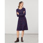 Monica L/S Long Sleeve Waisted Jersey Dress