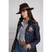 Iridescent Feather Band Trilby Hat - Chocolate