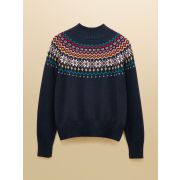 Alba Fairisle High Neck Cotton Rich Jumper
