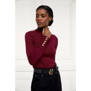 Buttoned Knit Roll Neck