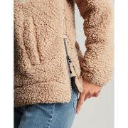 Tilly Zip Front Woven Trim Fleece With Hem Detail