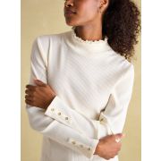 Amy Ribbed Long Sleeve High Neck Jersey Top