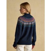 Alba Fairisle High Neck Cotton Rich Jumper