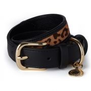 HC Classic Dog Collar - Black & Leopard Pony