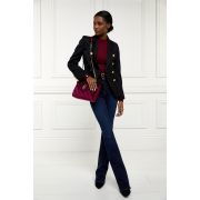 Buttoned Knit Crew Neck (Wine)