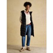 Moorsdale Black Longline Showerproof Padded Gilet with Hood