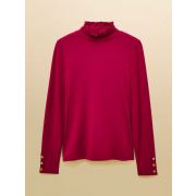 Amy Ribbed Long Sleeve High Neck Jersey Top