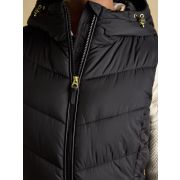 Moorsdale Black Longline Showerproof Padded Gilet with Hood