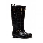 Sherpa Lined Regency Wellington - Black Croc
