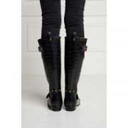 Sherpa Lined Regency Wellington - Black Croc