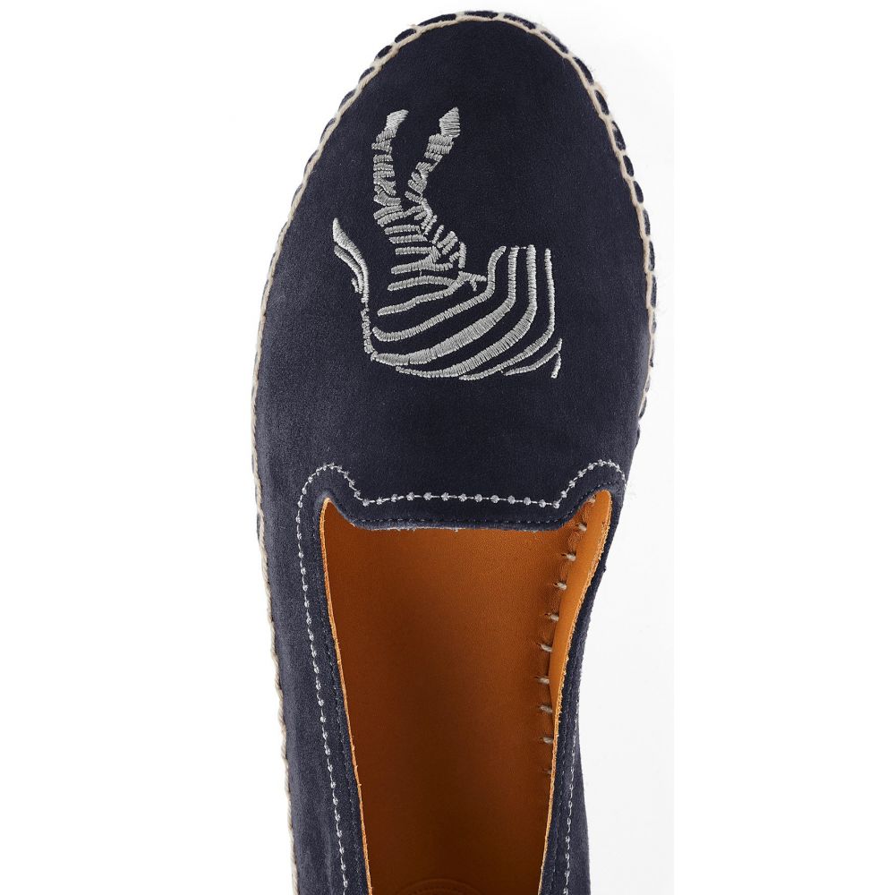 Fairfax Favor Saint Tropez Embroidered Suede Espadrilles