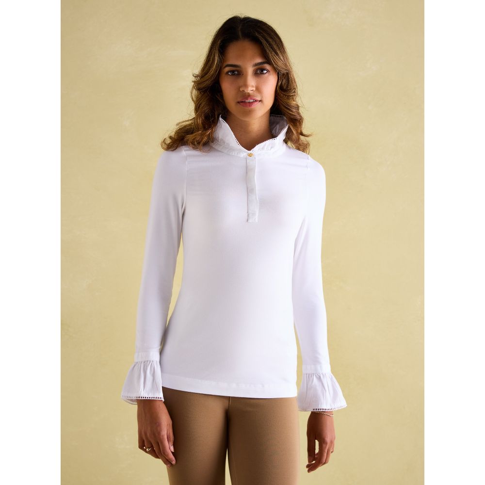 Kate Long Sleeve Frilled Neck Top