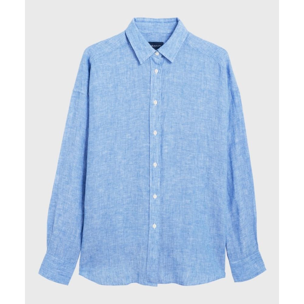 Ladies Oversized Linen Chambray Shirt