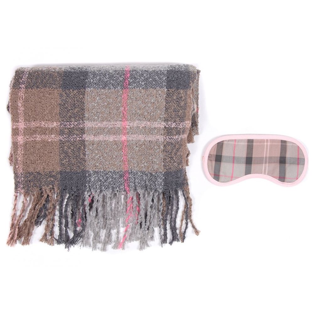 Tartan Boucle Blanket and Eye Mask Set