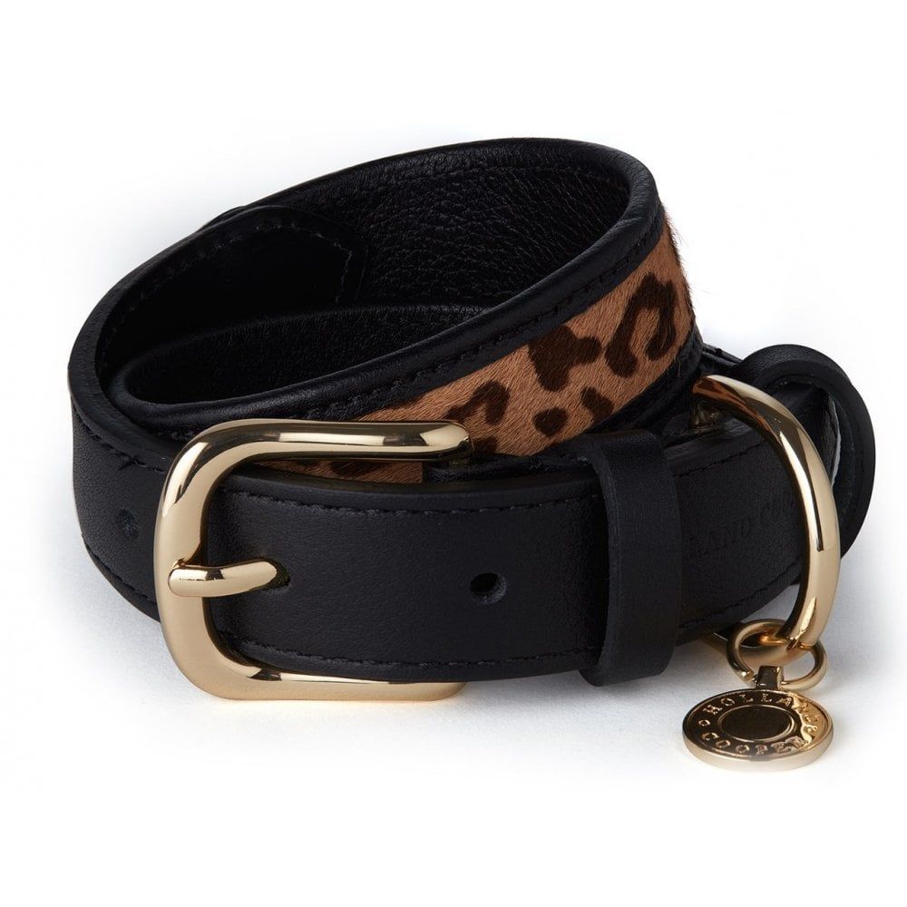 HC Classic Dog Collar - Black & Leopard Pony